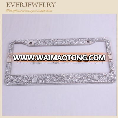 Crystal rhinestone decorative license plate frame