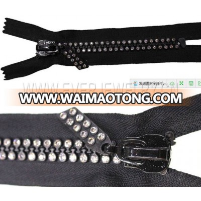 Fashion Zipper with Rhinestone