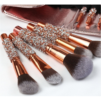 Bling Crystal Handle Diamond Makeup Brushes 10Pcs Glitter Make-Up Brush Set cute makeup brush set