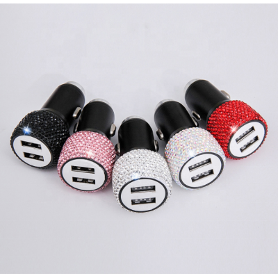 High Quality Rhinestone Mobile Phone Car Charger